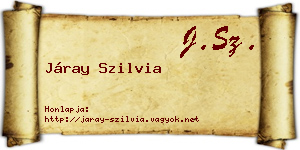 Járay Szilvia névjegykártya